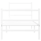 fehér fém ágykeret fej- és lábtámlával 80 x 200 cm