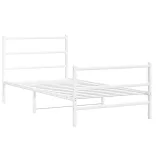 fehér fém ágykeret fej- és lábtámlával 100 x 190 cm