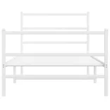 fehér fém ágykeret fej- és lábtámlával 100 x 200 cm