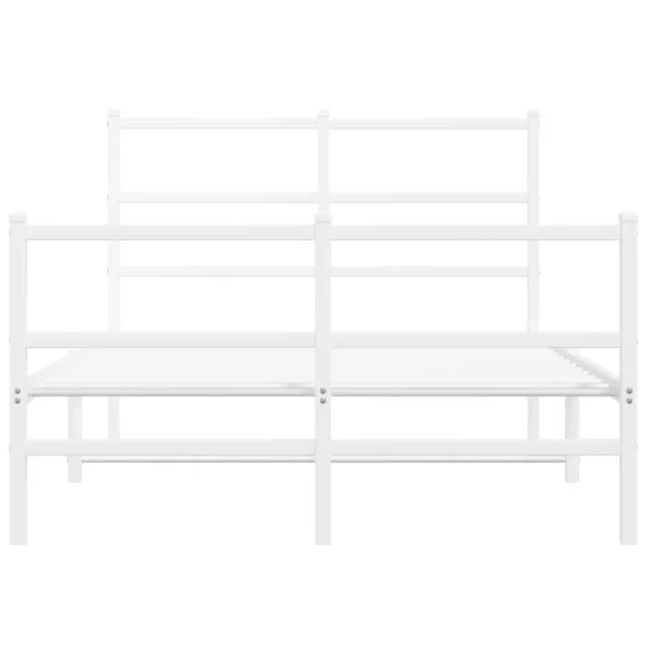 fehér fém ágykeret fej- és lábtámlával 120 x 190 cm