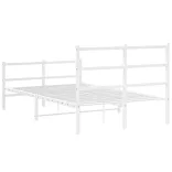 fehér fém ágykeret fej- és lábtámlával 120 x 190 cm