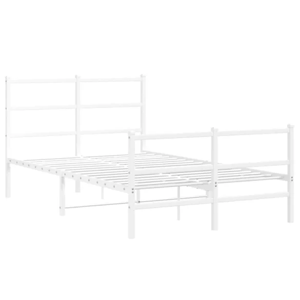 fehér fém ágykeret fej- és lábtámlával 120 x 200 cm