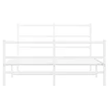fehér fém ágykeret fej- és lábtámlával 135 x 190 cm