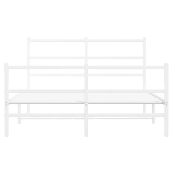 fehér fém ágykeret fej- és lábtámlával 135 x 190 cm