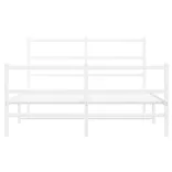 fehér fém ágykeret fej- és lábtámlával 140 x 190 cm