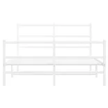 fehér fém ágykeret fej- és lábtámlával 140 x 200 cm