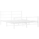 fehér fém ágykeret fej- és lábtámlával 150 x 200 cm