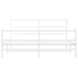 fehér fém ágykeret fej- és lábtámlával 150 x 200 cm