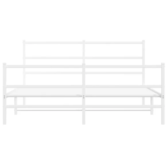 fehér fém ágykeret fej- és lábtámlával 150 x 200 cm