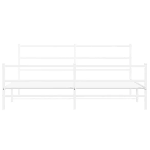 fehér fém ágykeret fej- és lábtámlával 193 x 203 cm