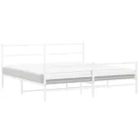 fehér fém ágykeret fej- és lábtámlával 200 x 200 cm