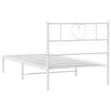fehér fém ágykeret fejtámlával 80x200 cm