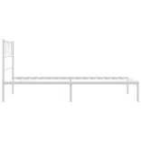 fehér fém ágykeret fejtámlával 107x203 cm