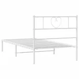fehér fém ágykeret fejtámlával 107x203 cm