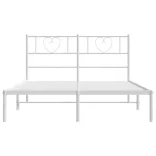 fehér fém ágykeret fejtámlával 140 x 190 cm