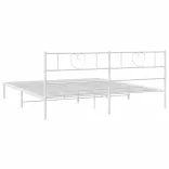 fehér fém ágykeret fejtámlával 180 x 200 cm