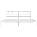 fehér fém ágykeret fejtámlával 183 x 213 cm