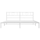 fehér fém ágykeret fejtámlával 193 x 203 cm