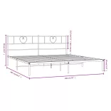 fehér fém ágykeret fejtámlával 193 x 203 cm