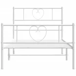fehér fém ágykeret fej- és lábtámlával 75 x 190 cm