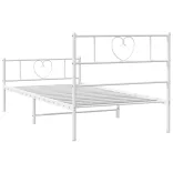 fehér fém ágykeret fej- és lábtámlával 107 x 203 cm