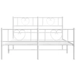 fehér fém ágykeret fej- és lábtámlával 150x200 cm