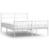 fehér fém ágykeret fej- és lábtámlával 160x200 cm