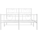 fehér fém ágykeret fej- és lábtámlával 160x200 cm