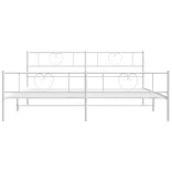 fehér fém ágykeret fej- és lábtámlával 180 x 200 cm