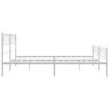 fehér fém ágykeret fej- és lábtámlával 180 x 200 cm