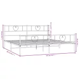 fehér fém ágykeret fej- és lábtámlával 180 x 200 cm