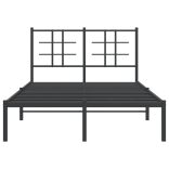 fekete fém ágykeret fejtámlával 120 x 200 cm