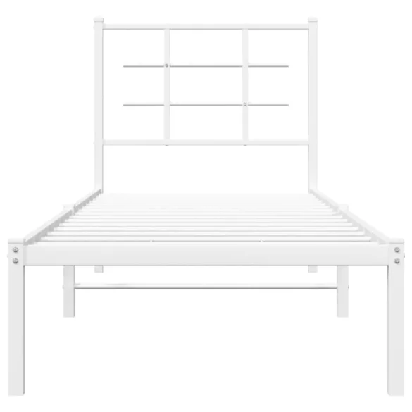 fehér fém ágykeret matrac nélkül fejtámlával 180 x 200 cm