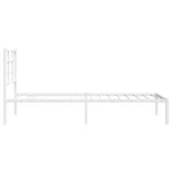 fehér fém ágykeret matrac nélkül fejtámlával 180 x 200 cm
