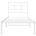 fehér fém ágykeret fejtámlával 80x200 cm