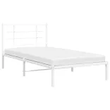 fehér fém ágykeret fejtámlával 100x200 cm