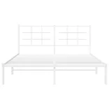 fehér fém ágykeret fejtámlával 150 x 200 cm