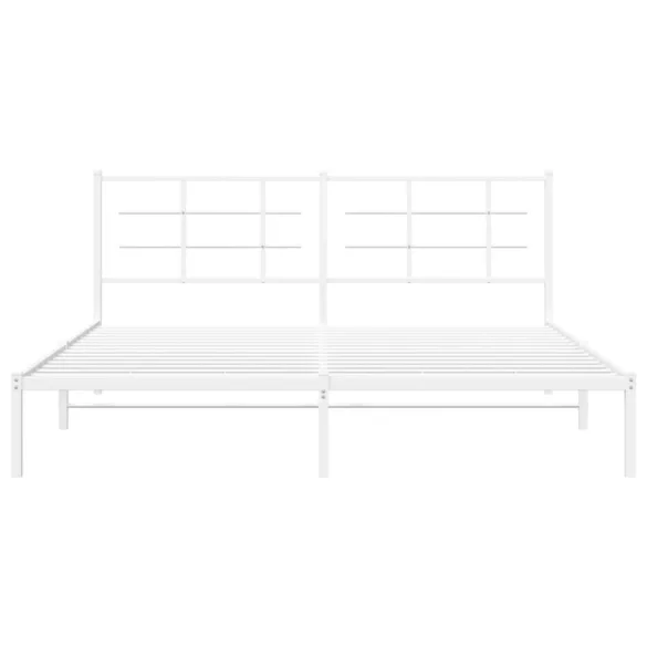 fehér fém ágykeret fejtámlával 180 x 200 cm
