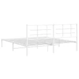 fehér fém ágykeret fejtámlával 180 x 200 cm