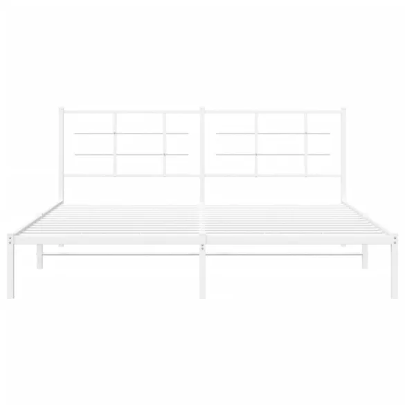 fehér fém ágykeret fejtámlával 183 x 213 cm