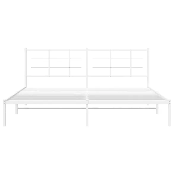 fehér fém ágykeret fejtámlával 193 x 203 cm