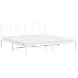 fehér fém ágykeret fejtámlával 200 x 200 cm