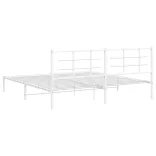 fehér fém ágykeret fejtámlával 200 x 200 cm