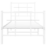 fehér fém ágykeret fej- és lábtámlával 75 x 190 cm