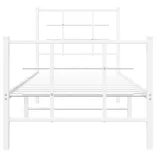 fehér fém ágykeret fej- és lábtámlával 80x200 cm