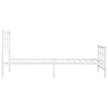 fehér fém ágykeret fej- és lábtámlával 80x200 cm