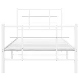 fehér fém ágykeret fej- és lábtámlával 90 x 190 cm