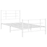 fehér fém ágykeret fej- és lábtámlával 107 x 203 cm