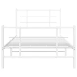 fehér fém ágykeret fej- és lábtámlával 107 x 203 cm
