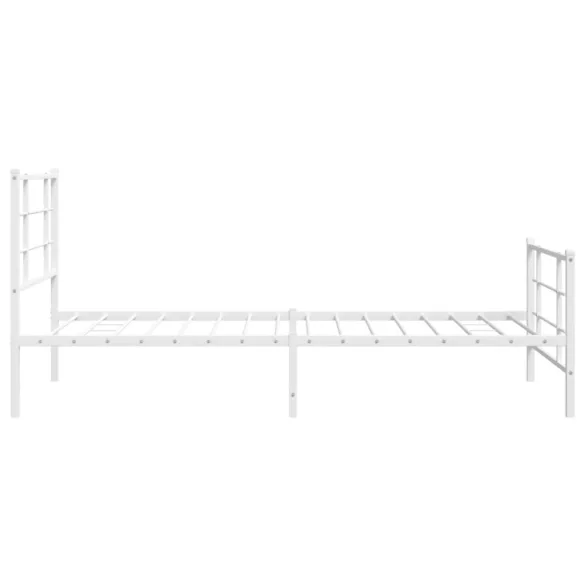 fehér fém ágykeret fej- és lábtámlával 107 x 203 cm